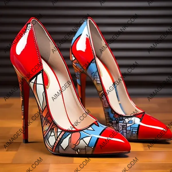 Stylish Photography of Pop Art Futuristic 13-Inch Heels with Classy Red Bottoms
