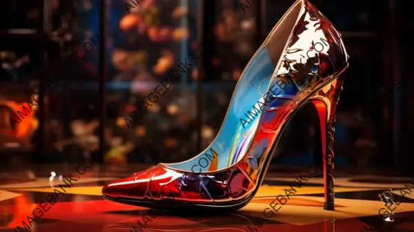 Creative Poster Featuring Louboutin Heels Painted with Acrylics