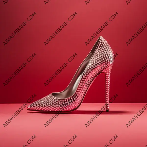 Stylish Composition Featuring Red High Heels and Diamonds