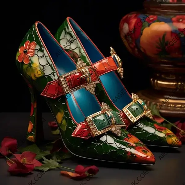 Roger Vivier&#8217;s Pilgrim-Buckle Pumps Featured in an Elegant Image