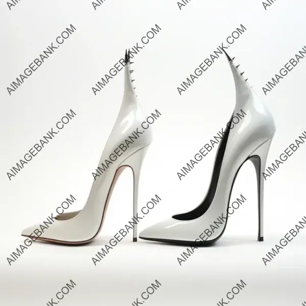 Realistic Stiletto Duo: 4K White Background