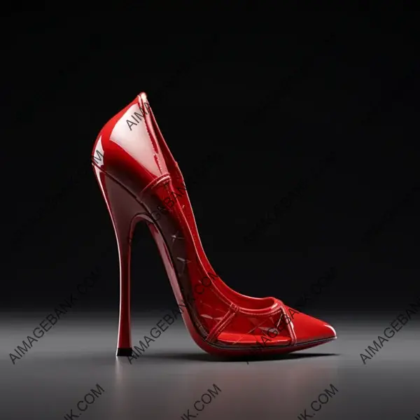 Modern High-Heeled Shoe Made from Artificial Material