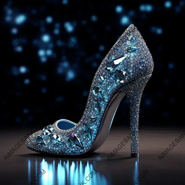 Shiny Crystals Enhance the Appeal of a High-Heeled Shoe