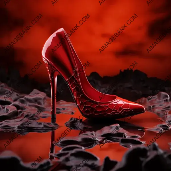 Enhancing Elegance with Filtered Photography: Red High-Heeled Shoe