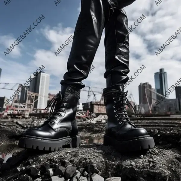 Urban Fashion with Edgy Black Leather Combat Boots