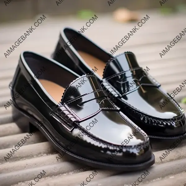 Elegance in Every Step: Sleek Black Patent Leather Loafers