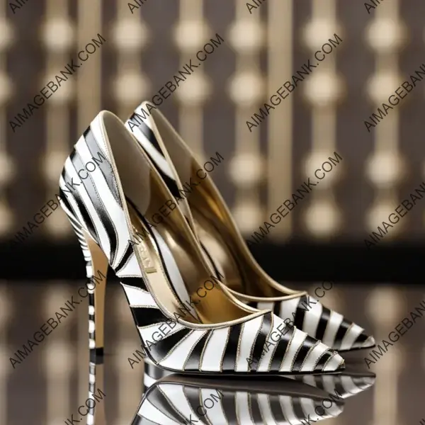 Luxury Bridal Heels &#8211; Black &#038; White Stripes