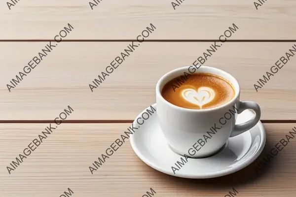 Espresso Cup on a White Wooden Table