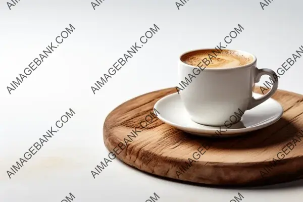 Cup of Espresso Resting on a White Wooden Table