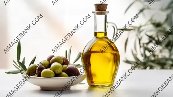 Olive Branch or Twig and a Lighted Oil Bottle