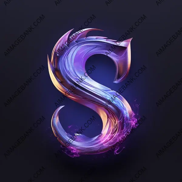 Logo Letter in Blue and Purple: Shining Glow Design