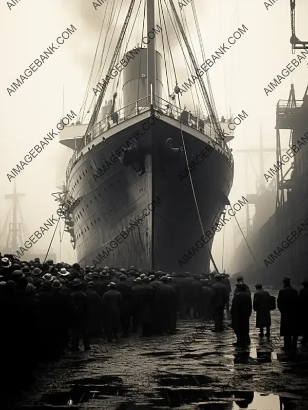 Titanic&#8217;s Historical Journey in Vintage Black and White