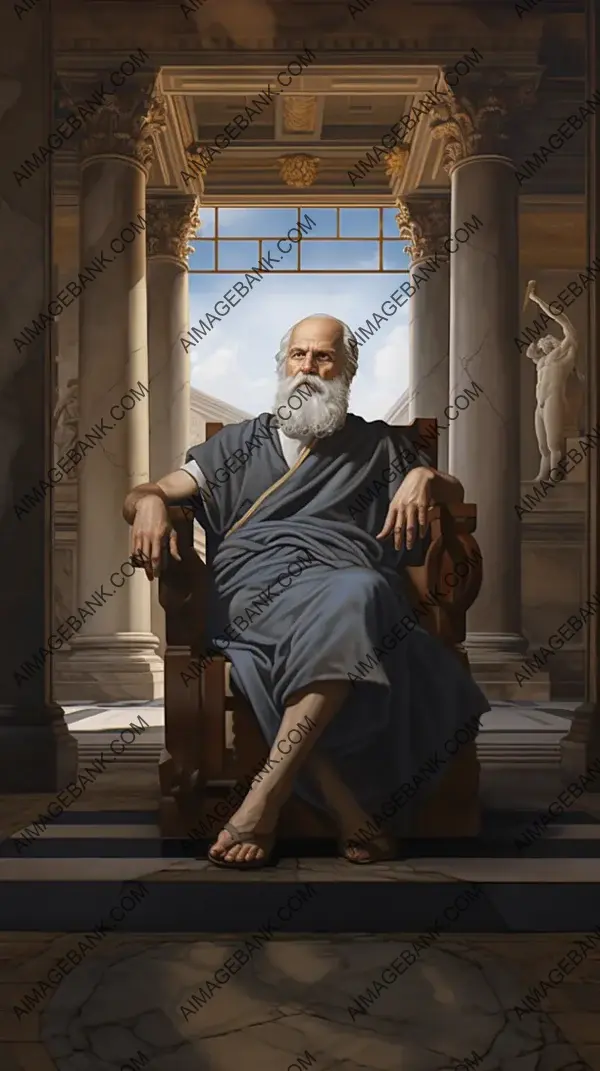 The Wise Socrates: A Pensive Pose in His Chair