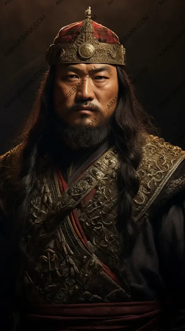 Hyper-Realistic Depiction of Genghis Khan Directing Empire Expansion