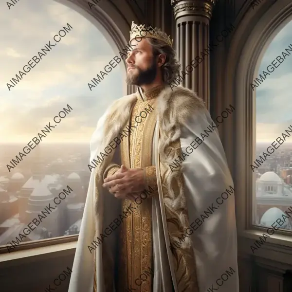 Illustration of King David Dressed Regally