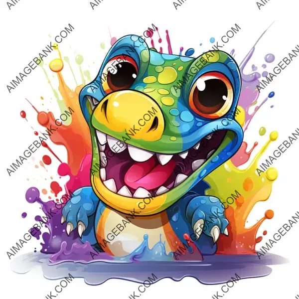 Colorful Crocodile Logo with a Rainbow Palette