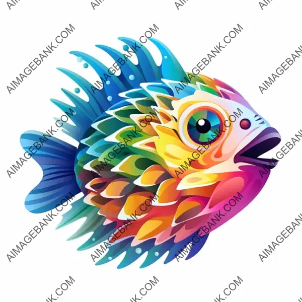 Vibrant Puffer Fish Logo Design on a White Background