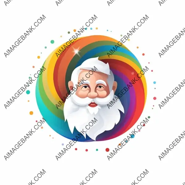 Happy Santa Claus Logo with a White Background