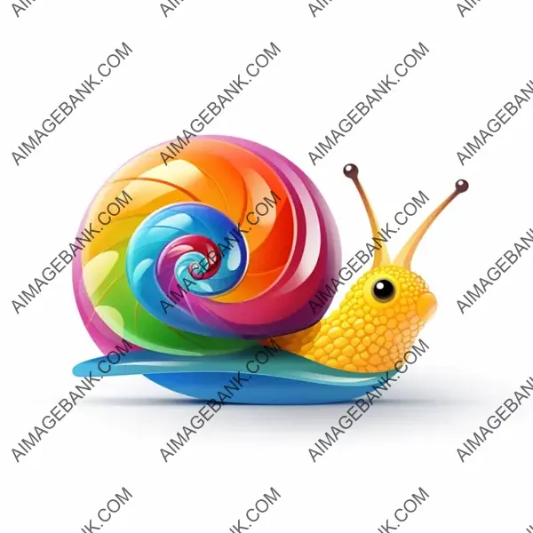 Vibrant Snail Logo Design in a Rainbow Palette