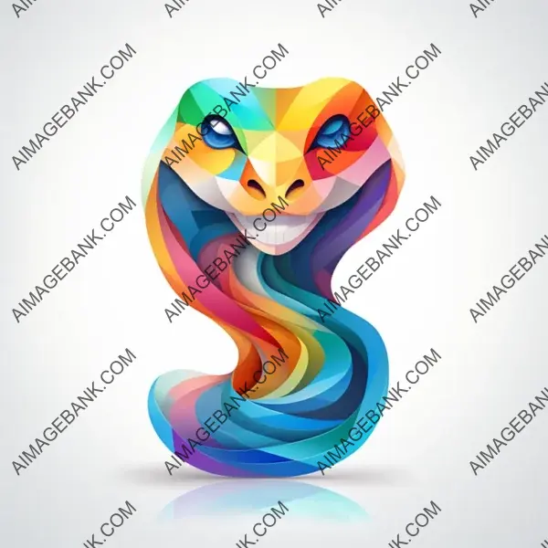 Vibrant Snake Logo Design with a Rainbow Palette