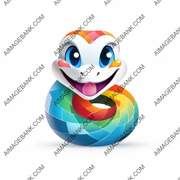 Colorful Snake Logo with a Happy Expression