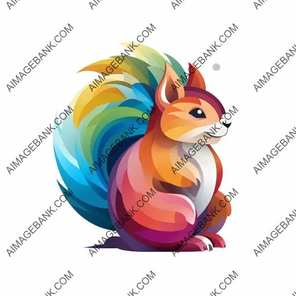 Colorful Squirrel Logo with a Playful Expression