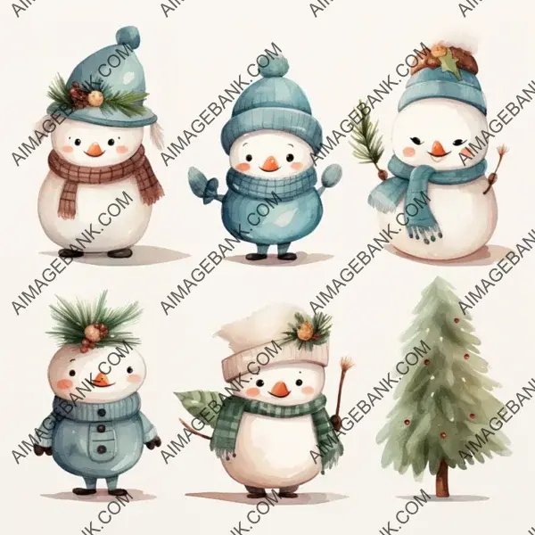 Scandinavian Christmas Characters in Cute Cartoon Style