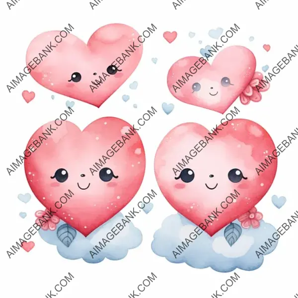 Pastel Watercolor Clip Arts for Valentine&#8217;s Day