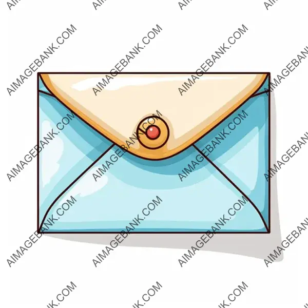 Playful Cartoon Envelope with a White Background