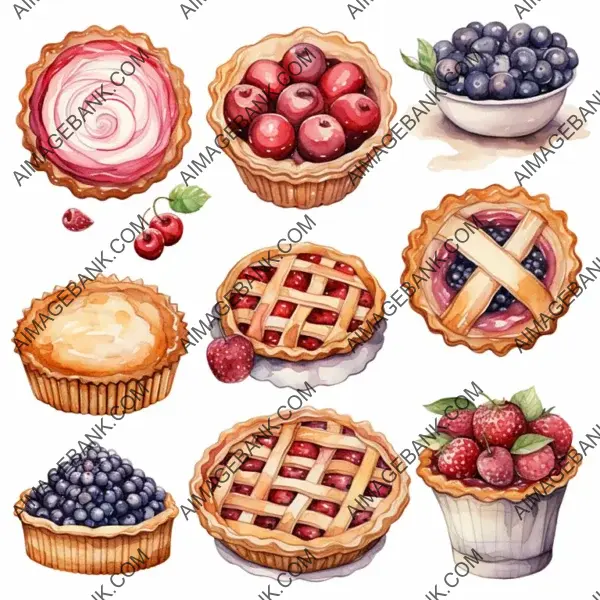 Watercolor Painting of a Single Slice of Cute Pie