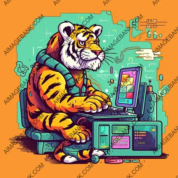 Programmer&#8217;s Cartoon-Style Tiger Icon