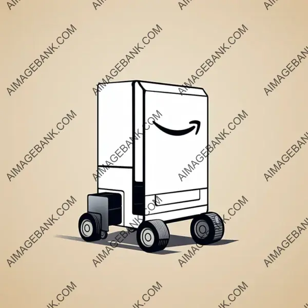 Simplified Line Art: Amazon Delivery