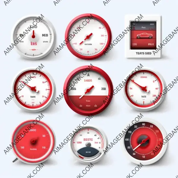Advanced Interface Speedometer: Red and White
