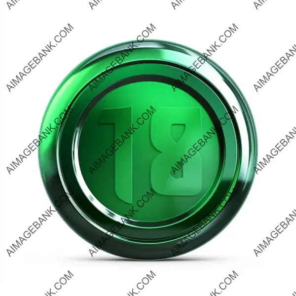 Detailed Side View Green Icon Button