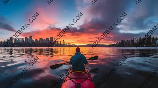 Adventure Man Kayaking in Vibrant Color: Embracing the Thrills of Life