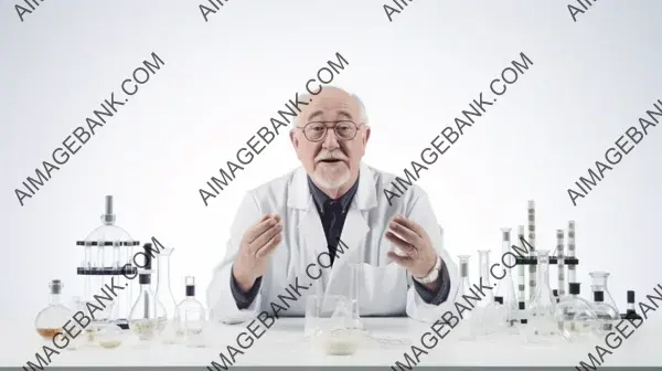 Scientific Pursuits: Elderly Male Chemist in His Laboratory