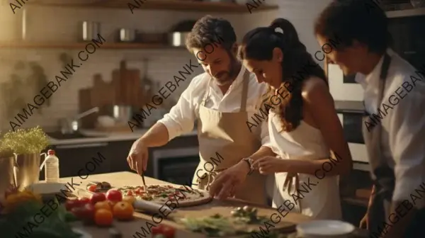 Italian Chef Teaching Young Couple How to Cook: A Culinary Adventure