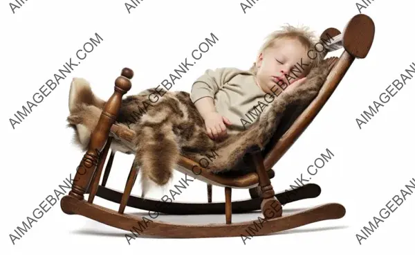 Baby Dreamland: A Peaceful Moment as the Baby Dozes Off in a Rocking Chair