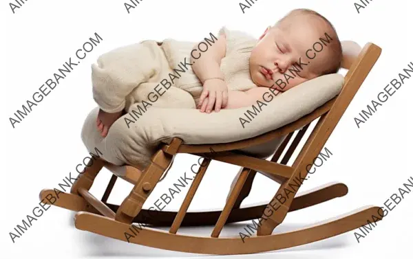 Naptime Bliss: Baby Serenely Sleeping in a Rocking Chair