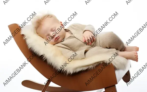 Tranquil Slumber: Baby Comfortably Rests in a Rocking Chair