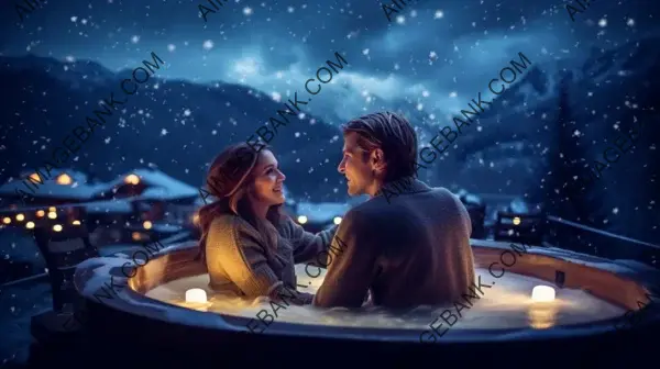 Hot Tub Night Outdoors: Couple&#8217;s Soothing and Romantic Experience