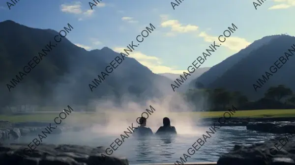 Hot Spring Serenity: Couple Relaxes in the Natural Warmth of a Spring