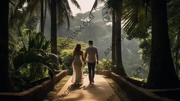 In the Palm of Love: Couple&#8217;s Scenic Stroll Holding Hands