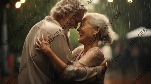 Joyful Embrace: Elderly Couple&#8217;s Dance Radiates Love and Happiness