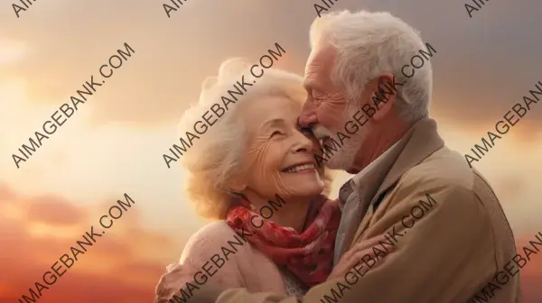 Sun-Kissed Love: Elderly Couple&#8217;s Tender Embrace in the Sunshine