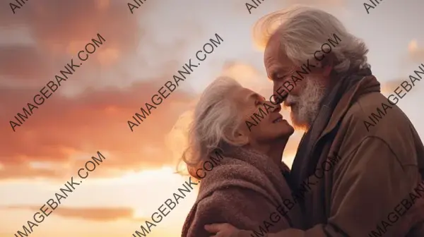 Embracing the Day: Elderly Couple Cherishes Each Other Under the Sun