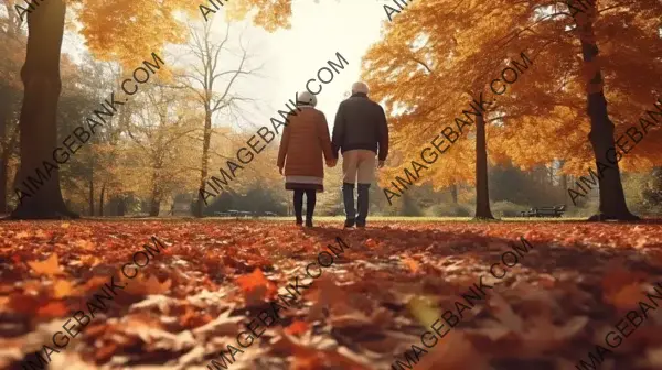 Hand in Hand: Elderly Couple Walks Together Surrounded by Nature&#8217;s Beauty