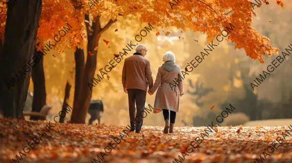 Serene Journey: Elderly Couple&#8217;s Tranquil Walk Hand in Hand