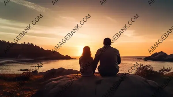 Sunset Bonding: Father and Daughter Share Beautiful Scenery