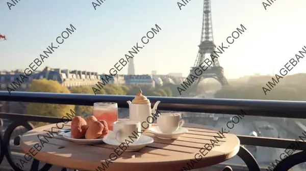 Parisian Morning: Breakfast with a View of the Eiffel Tower